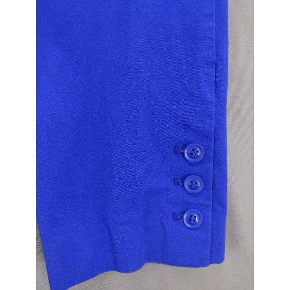 Talbots Chatham Ankle Pants Women 10 Blue Side Zip Button Hem Stretch - Picture 4 of 9